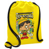 Backpack pouch GYMBAG Yellow, with pocket (40x48cm) & thick cords