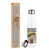 Easter candle, metallic white thermos bottle (500ml) & aromatic flat candle (30cm) (GRAY)