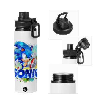 Sonic, Metal water bottle with safety cap, aluminum 850ml