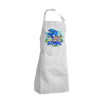 Sonic, Adult Chef Apron (with sliders and 2 pockets)