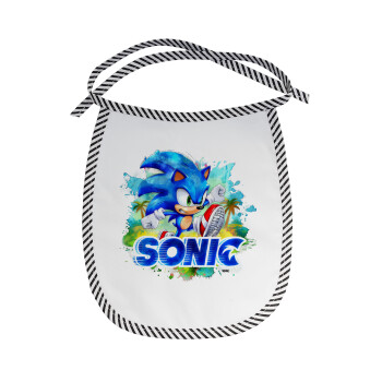 Sonic, Σαλιάρα μωρού αλέκιαστη με κορδόνι Μαύρη