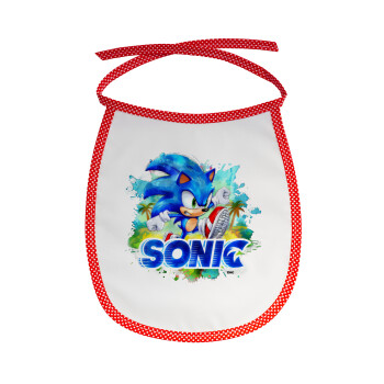 Sonic, Σαλιάρα μωρού αλέκιαστη με κορδόνι Κόκκινη