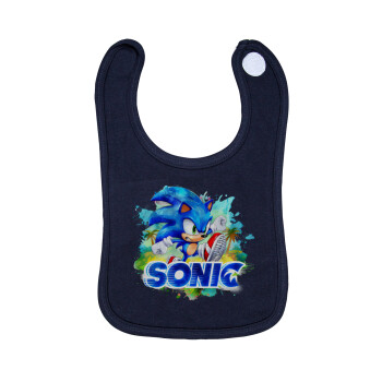 Sonic, Σαλιάρα με Σκρατς 100% Organic Cotton Μπλε (0-18 months)