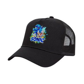 Sonic, Trucker Hat with Mesh, Black, (COTTON, KIDS, UNISEX, ONE SIZE)