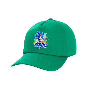 Sonic, Children's Baseball Cap, 100% Cotton Twill, Green (COTTON, CHILDREN'S, UNISEX, ONE SIZE)