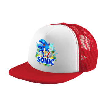 Sonic, Children's Soft Trucker Hat with Red/White Mesh (POLYESTER, CHILDREN'S, ONE SIZE)