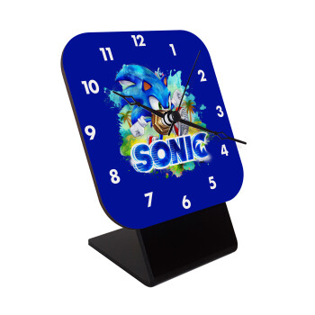 Sonic, Quartz Wooden table clock with hands (10cm)