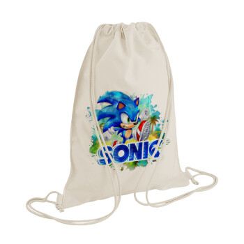 Sonic, Backpack bag GYMBAG natural (28x40cm)