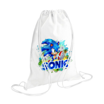 Sonic, Backpack pouch GYMBAG white (28x40cm)