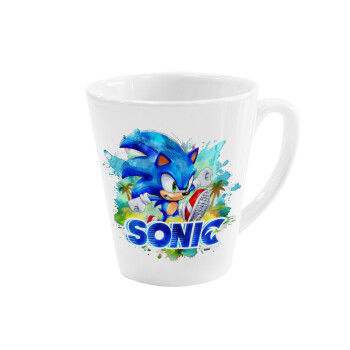 Sonic, Κούπα κωνική Latte Λευκή, κεραμική, 300ml