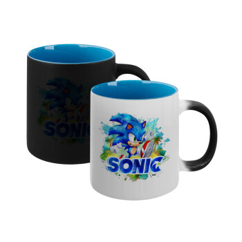 Sonic, Κούπα Μαγική εσωτερικό μπλε, κεραμική 330ml που αλλάζει χρώμα με το ζεστό ρόφημα (1 τεμάχιο)