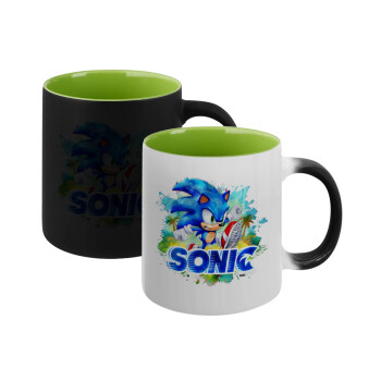 Sonic, Κούπα Μαγική εσωτερικό πράσινο, κεραμική 330ml που αλλάζει χρώμα με το ζεστό ρόφημα (1 τεμάχιο)