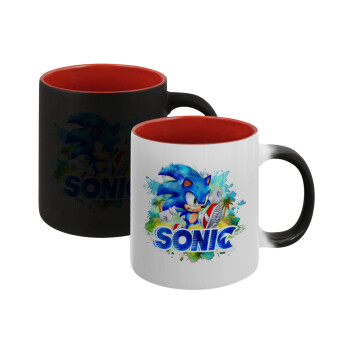 Sonic, Κούπα Μαγική εσωτερικό κόκκινο, κεραμική, 330ml που αλλάζει χρώμα με το ζεστό ρόφημα (1 τεμάχιο)