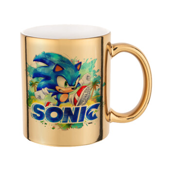 Sonic, Mug ceramic, gold mirror, 330ml