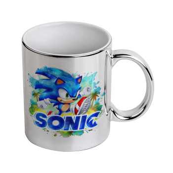 Sonic, Mug ceramic, silver mirror, 330ml