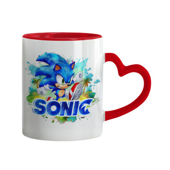 Sonic, Mug heart red handle, ceramic, 330ml