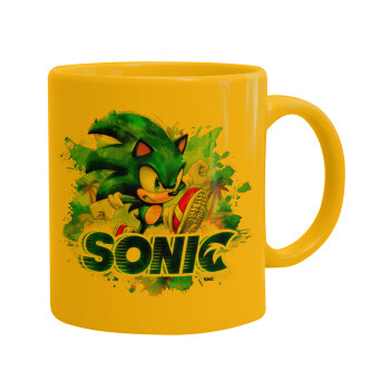 Sonic, Ceramic coffee mug yellow, 330ml (1pcs)