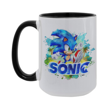 Sonic, Κούπα Mega 15oz, κεραμική Μαύρη, 450ml