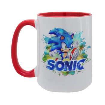 Sonic, Κούπα Mega 15oz, κεραμική Κόκκινη, 450ml