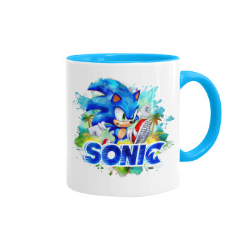 Sonic, Mug colored light blue, ceramic, 330ml