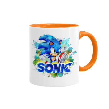 Sonic, Mug colored orange, ceramic, 330ml