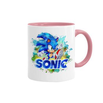 Sonic, Mug colored pink, ceramic, 330ml