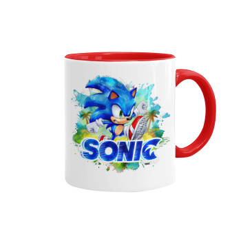 Sonic, Mug colored red, ceramic, 330ml