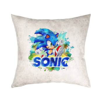 Sonic, Μαξιλάρι καναπέ Δερματίνη Γκρι 40x40cm με γέμισμα