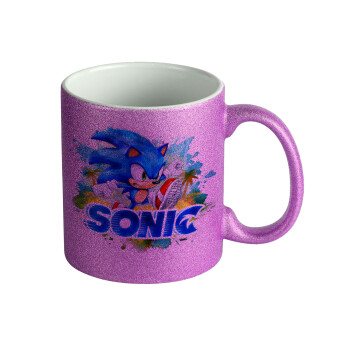 Sonic, Κούπα Μωβ Glitter που γυαλίζει, κεραμική, 330ml