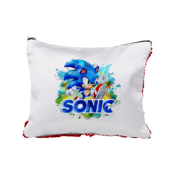 Sonic, Red sequin cosmetic bag