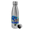 Metallic water bottle, stainless steel, 750ml