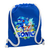 Backpack pouch GYMBAG Blue, with pocket (40x48cm) & thick cords