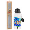 Easter Set, metallic aluminum water bottle (500ml) & aromatic flat Easter candle (30cm) (GRAY)