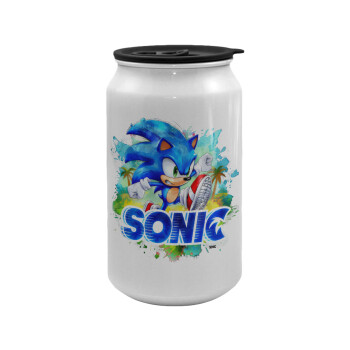 Sonic, Κούπα ταξιδιού μεταλλική με καπάκι (tin-can) 500ml