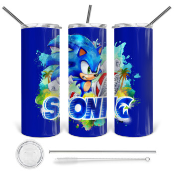 Sonic, Tumbler stainless steel 600ml, with metal straw & cleaning brush