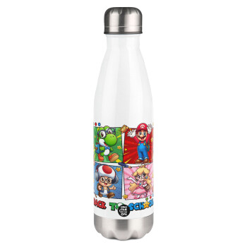 Back to the School Mario & Friends, Metal mug thermos White (Stainless steel), double wall, 500ml