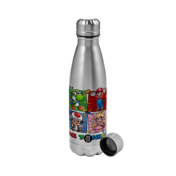 Back to the School Mario & Friends, Metallic water bottle, stainless steel, 750ml