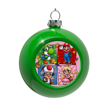 Back to the School Mario & Friends, Green Christmas tree ornament bauble 8cm