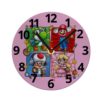 Back to the School Mario & Friends, Ρολόι τοίχου γυάλινο (20cm)