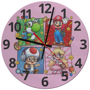 Back to the School Mario & Friends, Ρολόι τοίχου γυάλινο (30cm)