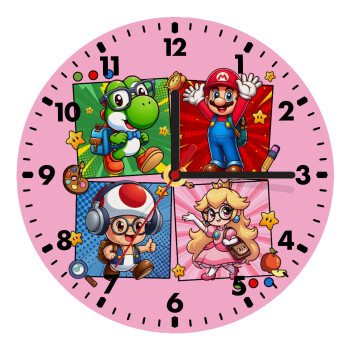 Back to the School Mario & Friends, Wooden wall clock (20cm)