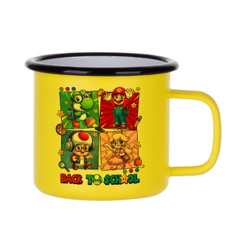 Back to the School Mario & Friends, Metallic enamel MATT Yellow cup 360ml