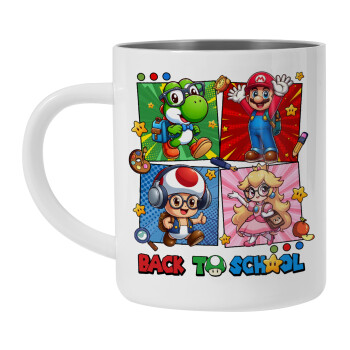 Back to the School Mario & Friends, Mug Stainless steel double wall 450ml