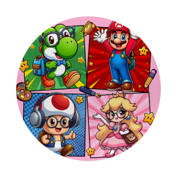 Back to the School Mario & Friends, Mousepad Round 20cm