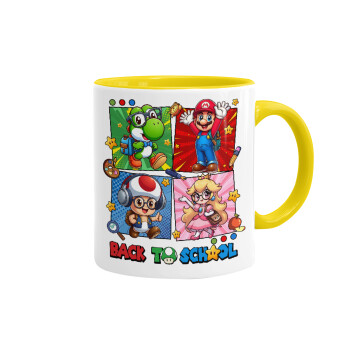 Back to the School Mario & Friends, Mug colored yellow, ceramic, 330ml