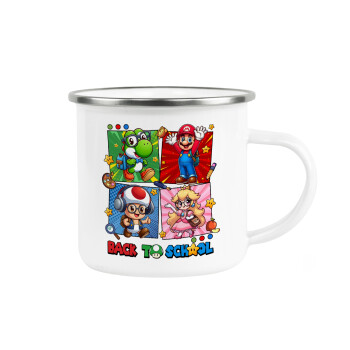 Back to the School Mario & Friends, Metallic enamel cup white 360ml