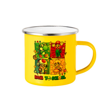 Back to the School Mario & Friends, Yellow Enamel Metallic Cup 360ml