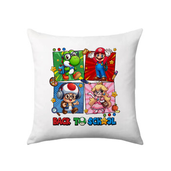 Back to the School Mario & Friends, Sofa cushion 40x40cm includes filling