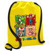 Backpack pouch GYMBAG Yellow, with pocket (40x48cm) & thick cords