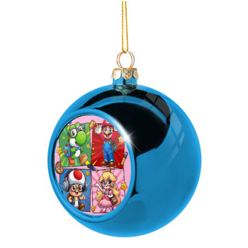 Back to the School Mario & Friends, Blue Christmas tree ball ornament 8cm